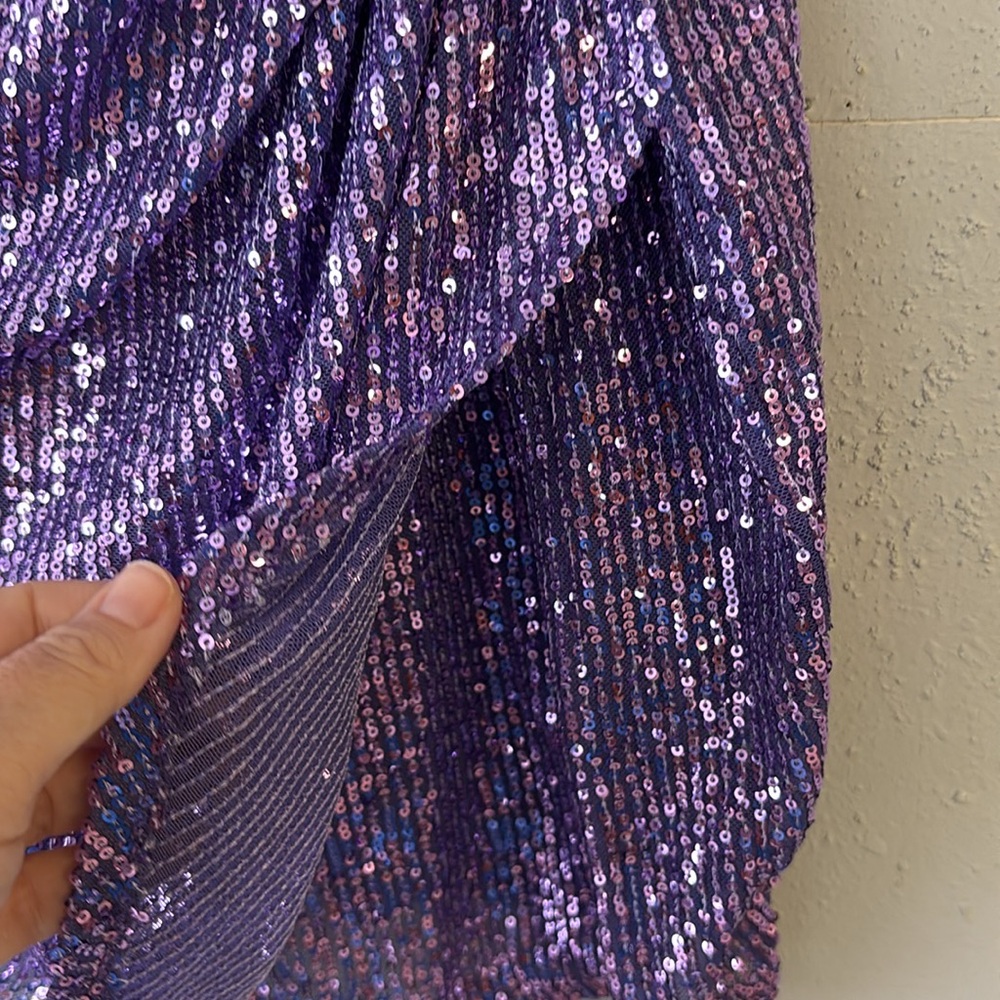 Purple Sequin Dress Size M - Picture 3 of 11
